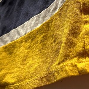 Cropped Striped Yellow, Dark Blue, White Tank Top